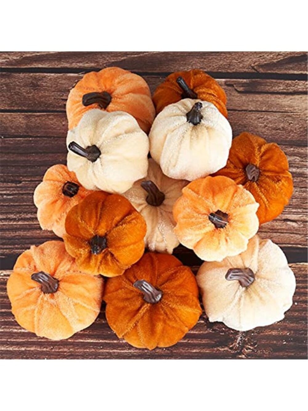 Pumpkin Decor 12pcs Artificial Velvet Fall Thanksgiving Decoration